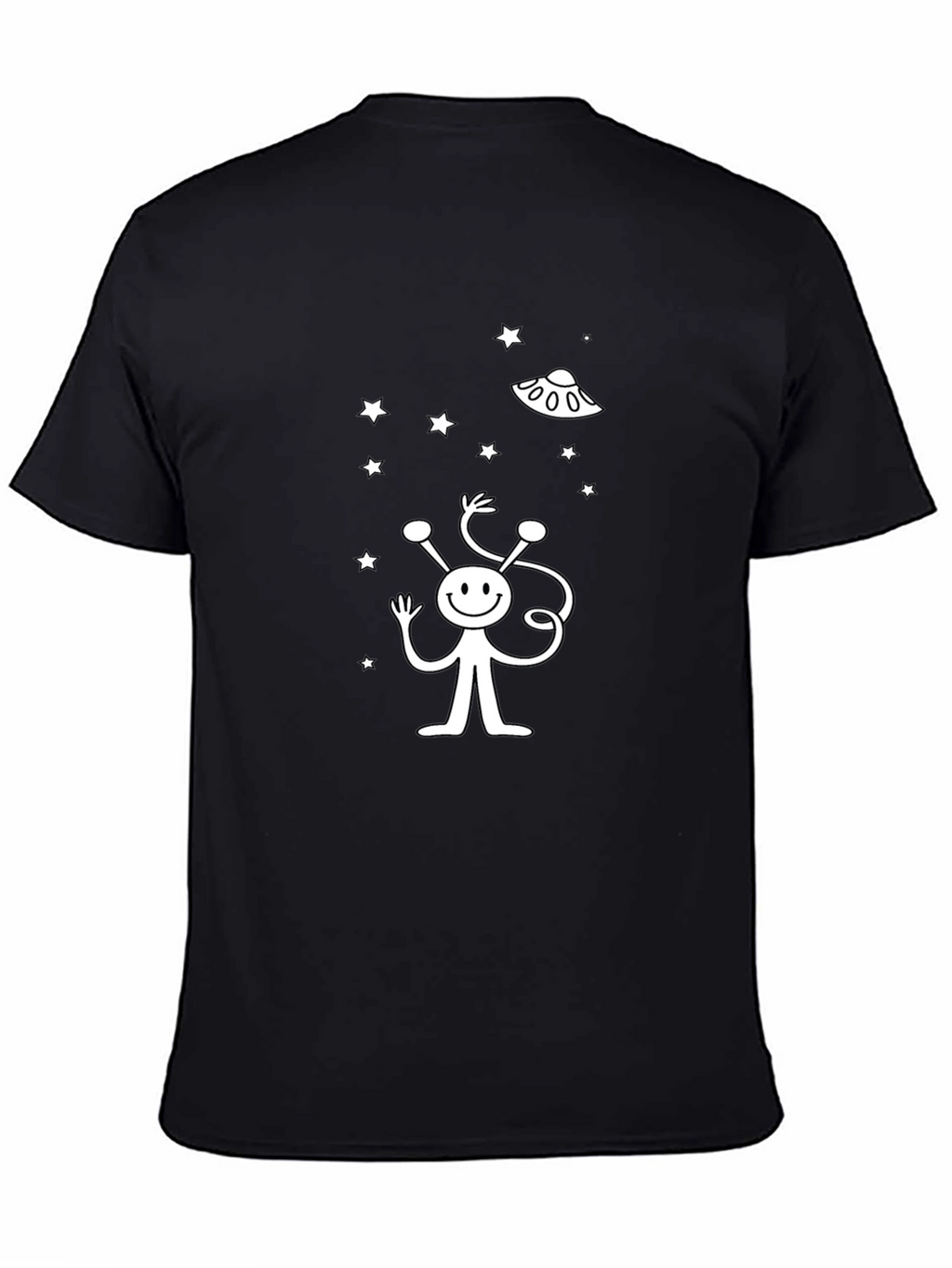 Alien UFO Graphic Black T-Shirt