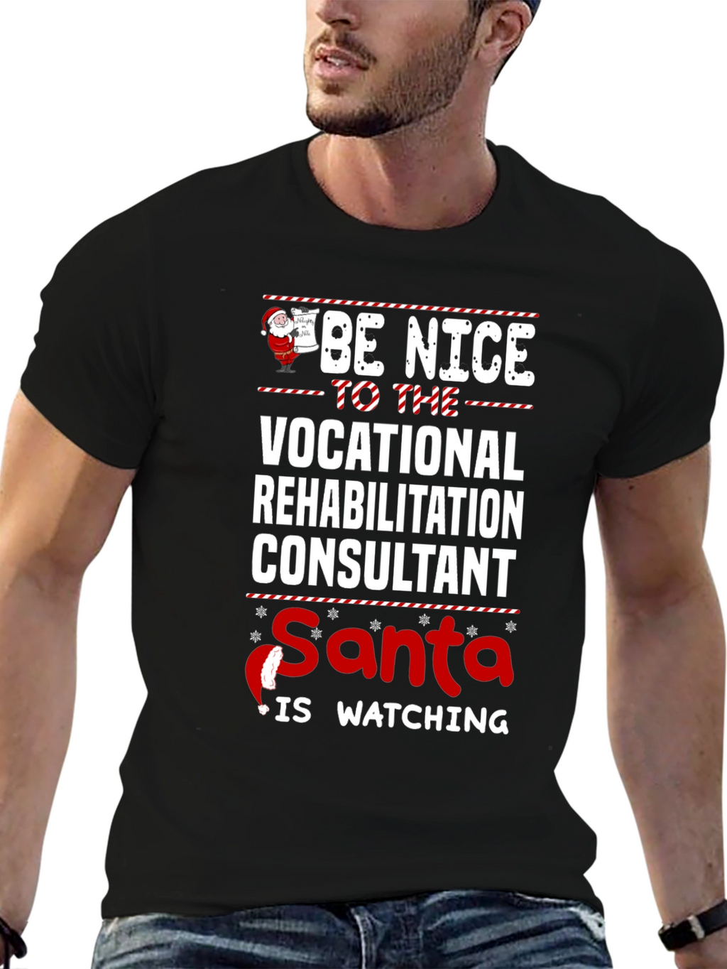 Vocational Rehab Consultant Santa Watching T-Shirt