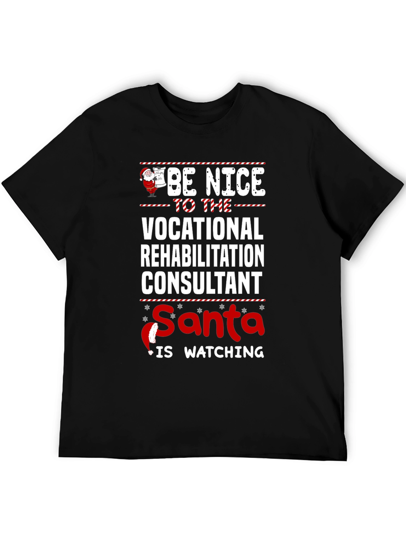 Vocational Rehab Consultant Santa Watching T-Shirt