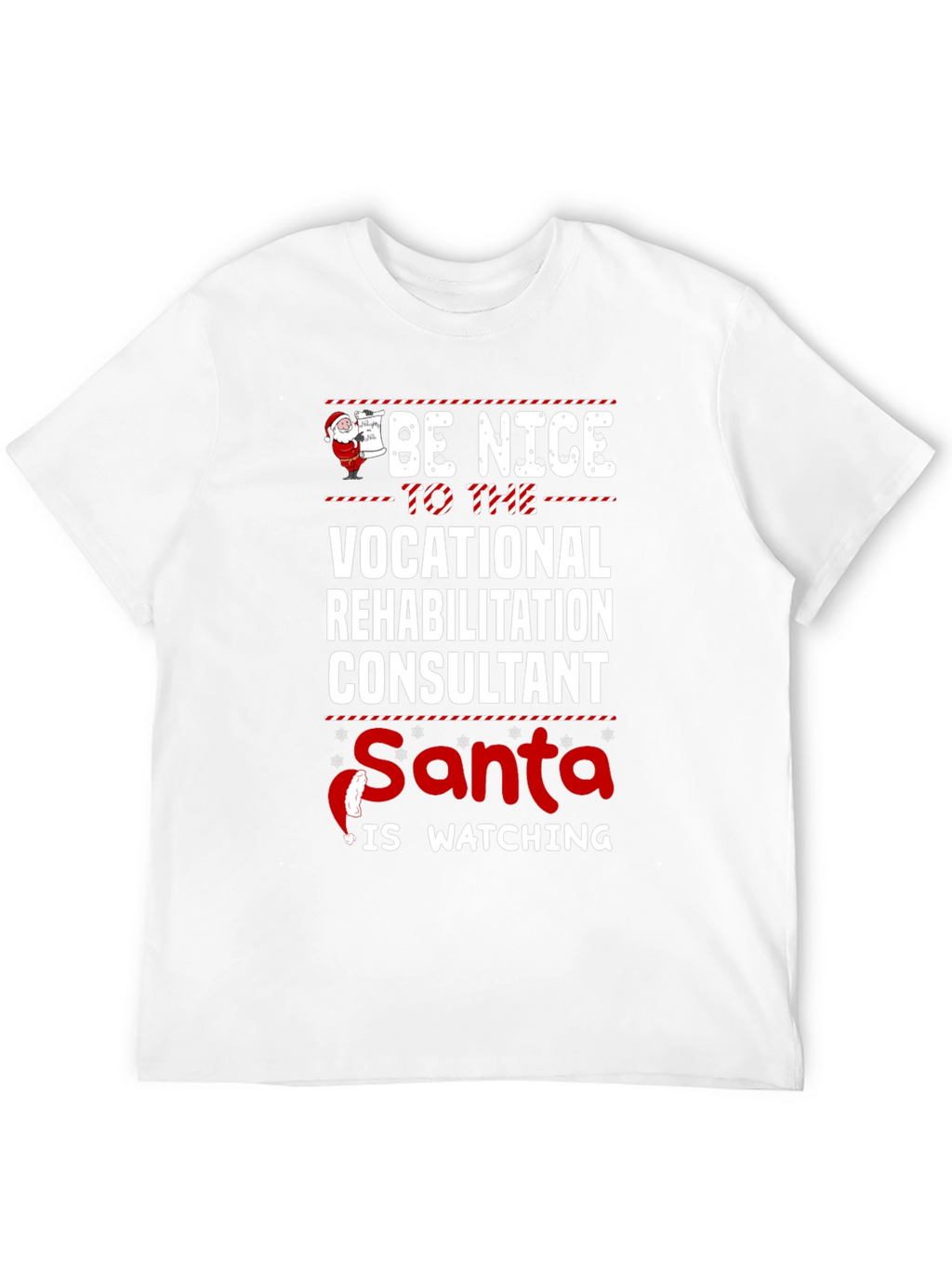 Vocational Rehab Consultant Santa Watching T-Shirt
