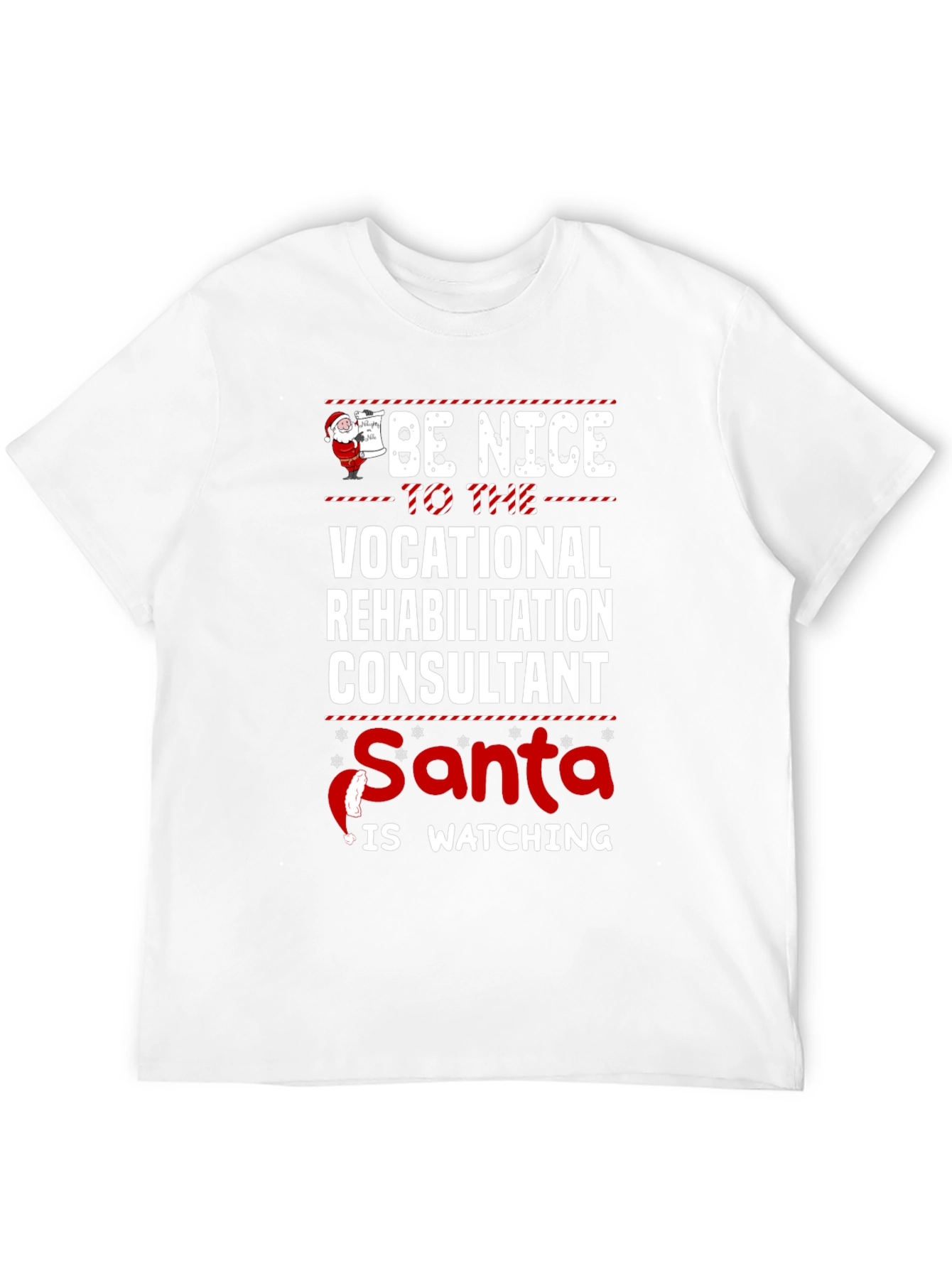 Vocational Rehab Consultant Santa Watching T-Shirt