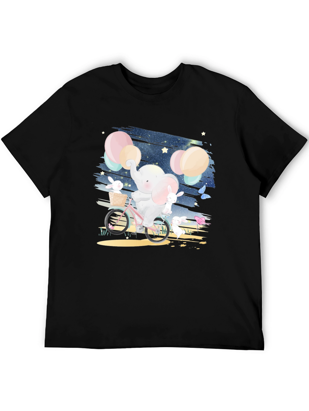 Elephant & Bunnies Bike Ride Graphic Tee