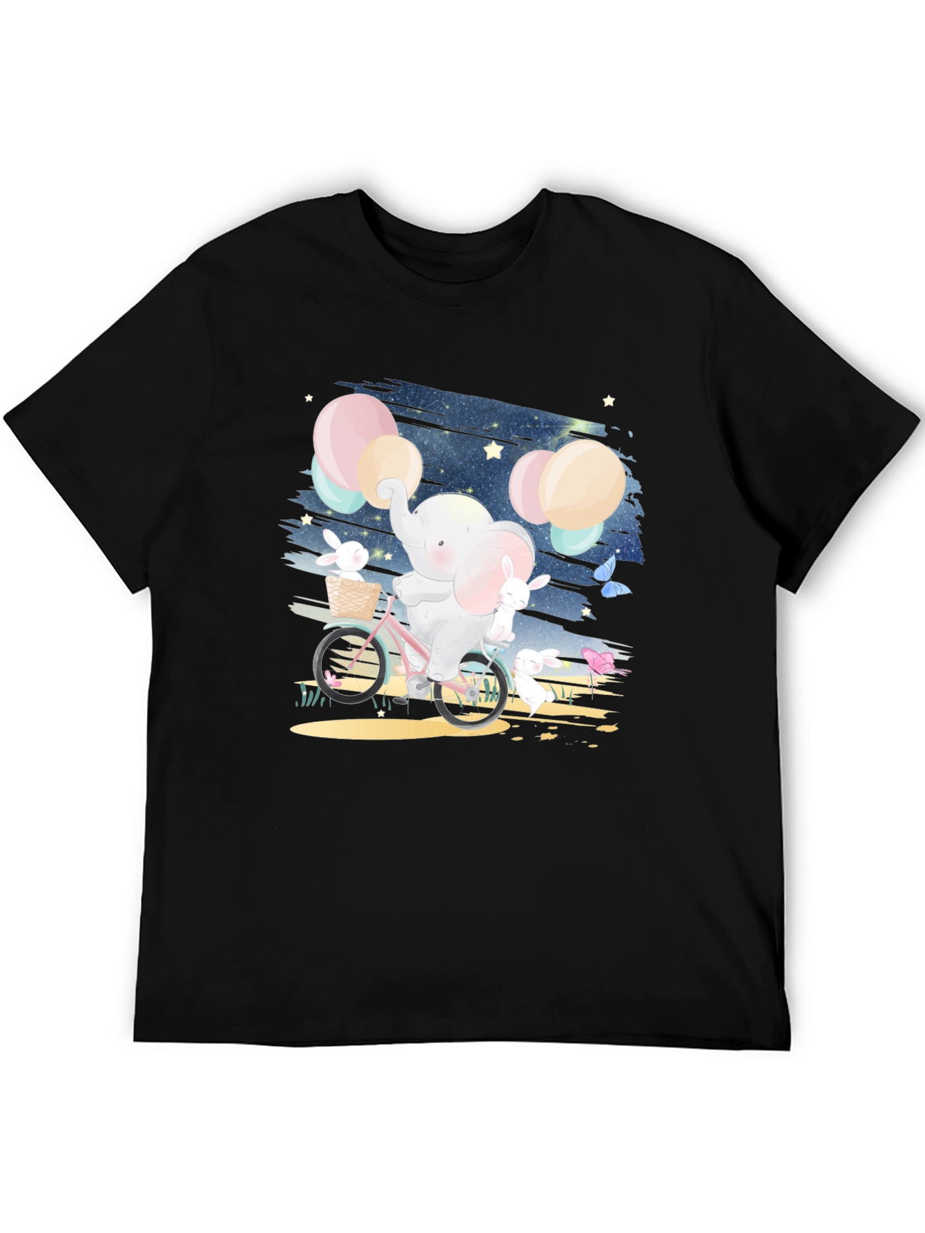 Elephant & Bunnies Bike Ride Graphic Tee