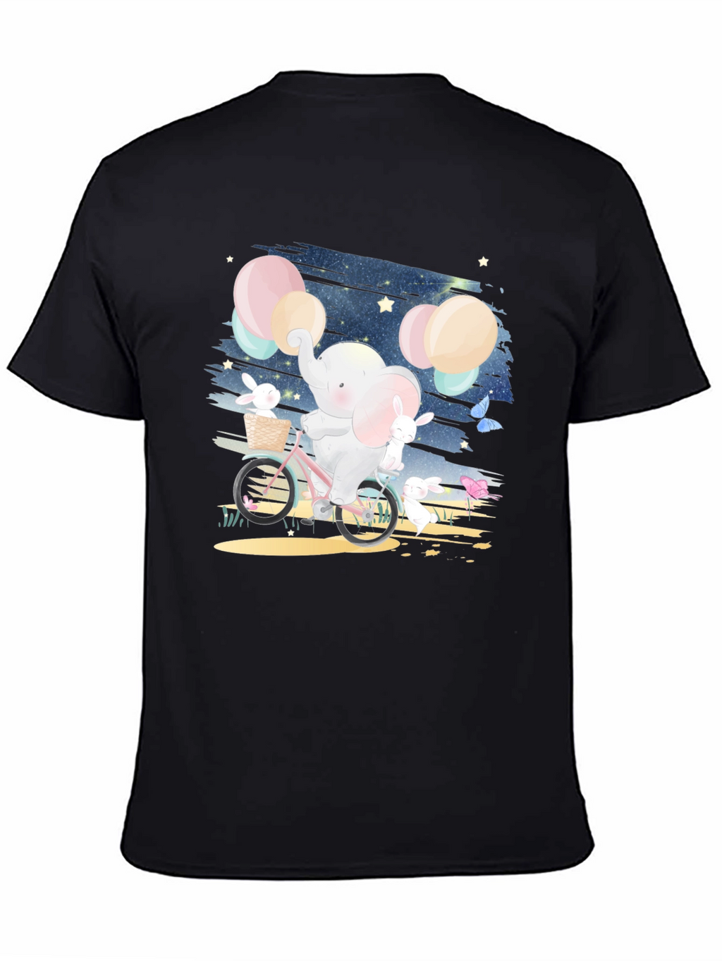 Elephant & Bunnies Bike Ride Graphic Tee