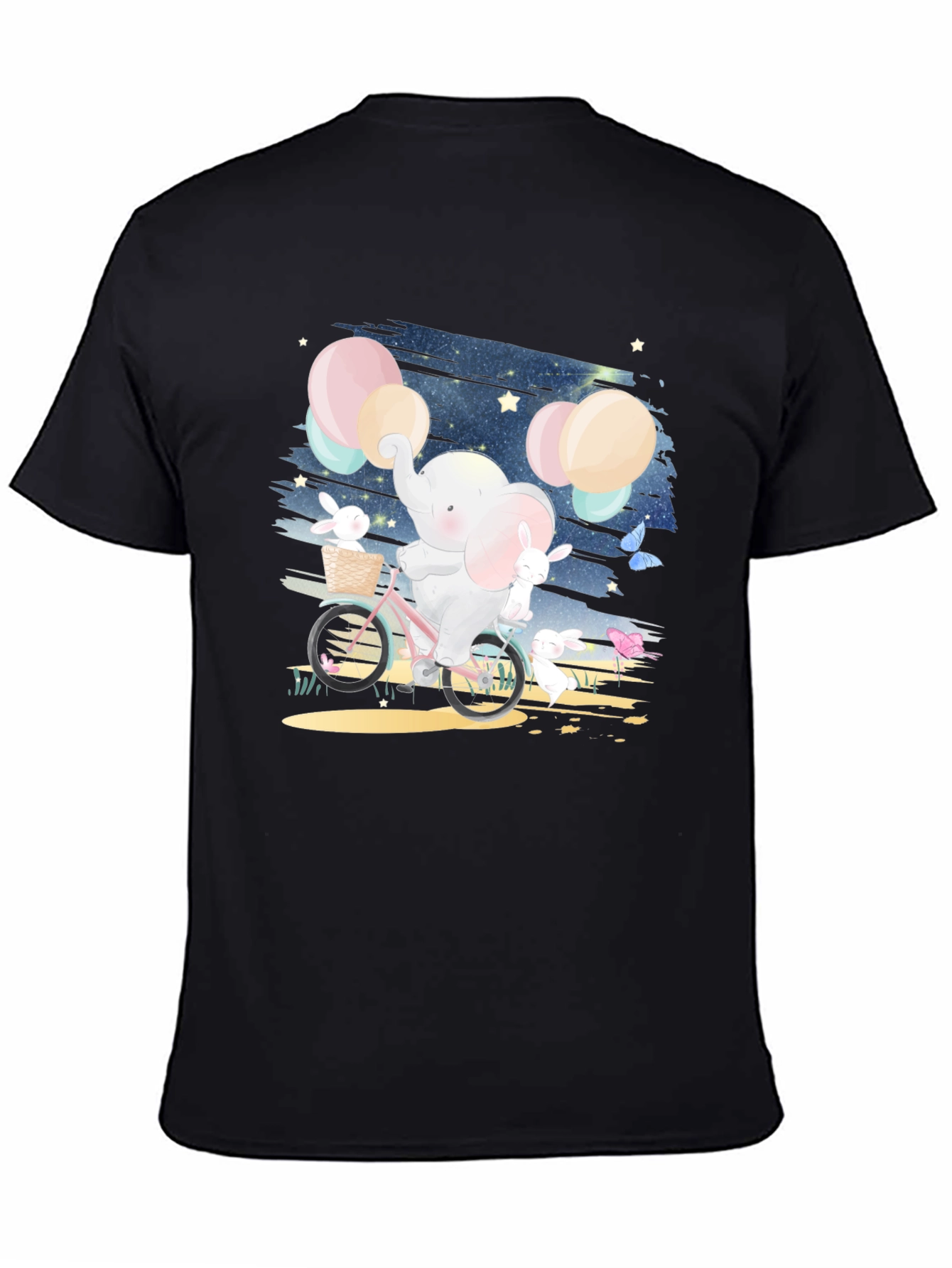 Elephant & Bunnies Bike Ride Graphic Tee