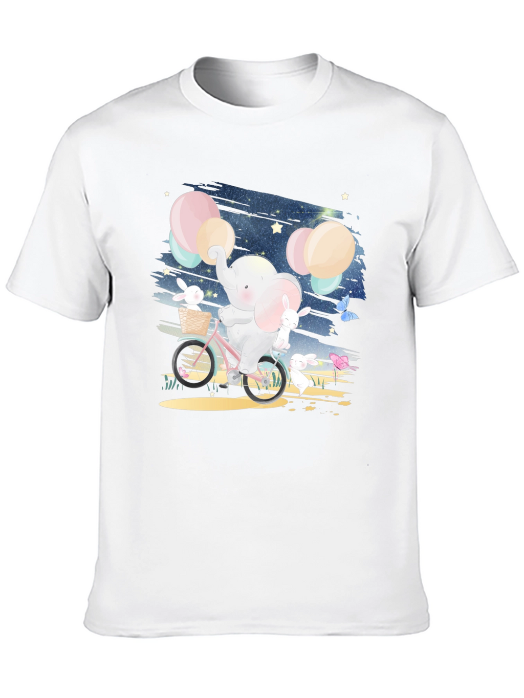 Elephant & Bunnies Bike Ride Graphic Tee