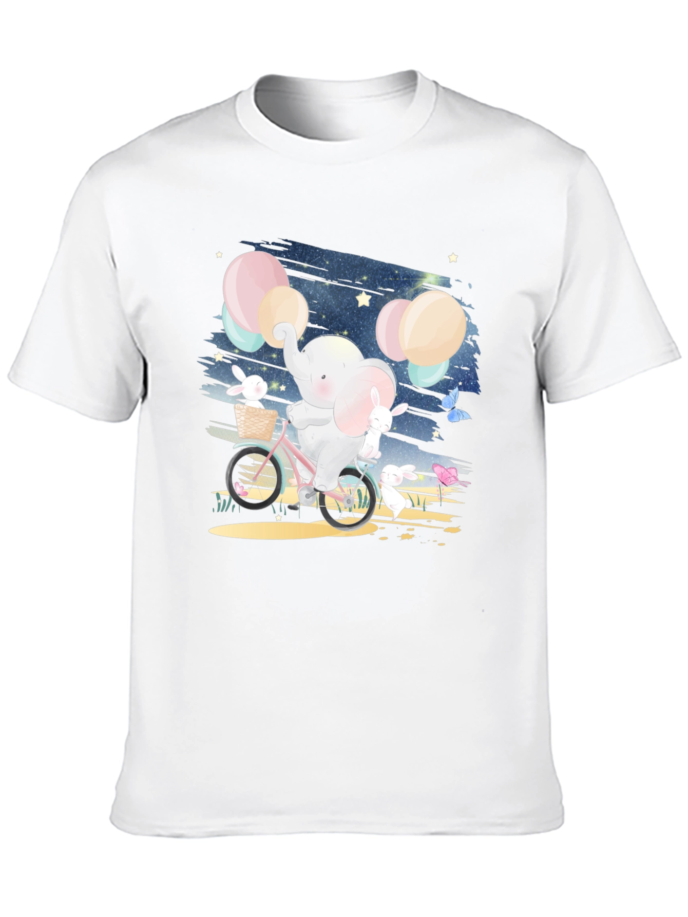 Elephant & Bunnies Bike Ride Graphic Tee
