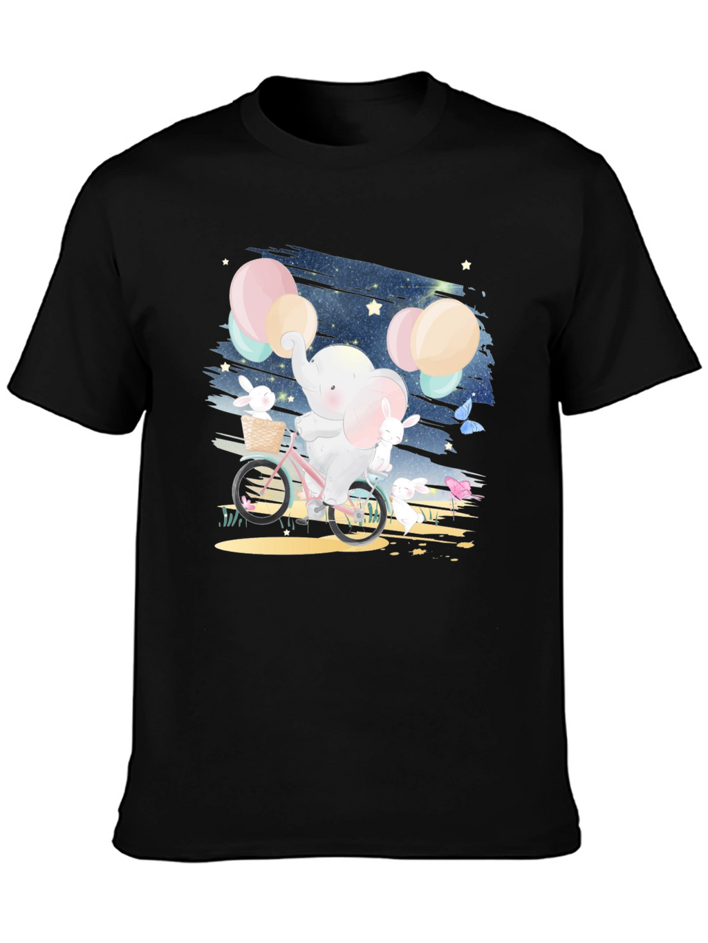 Elephant & Bunnies Bike Ride Graphic Tee