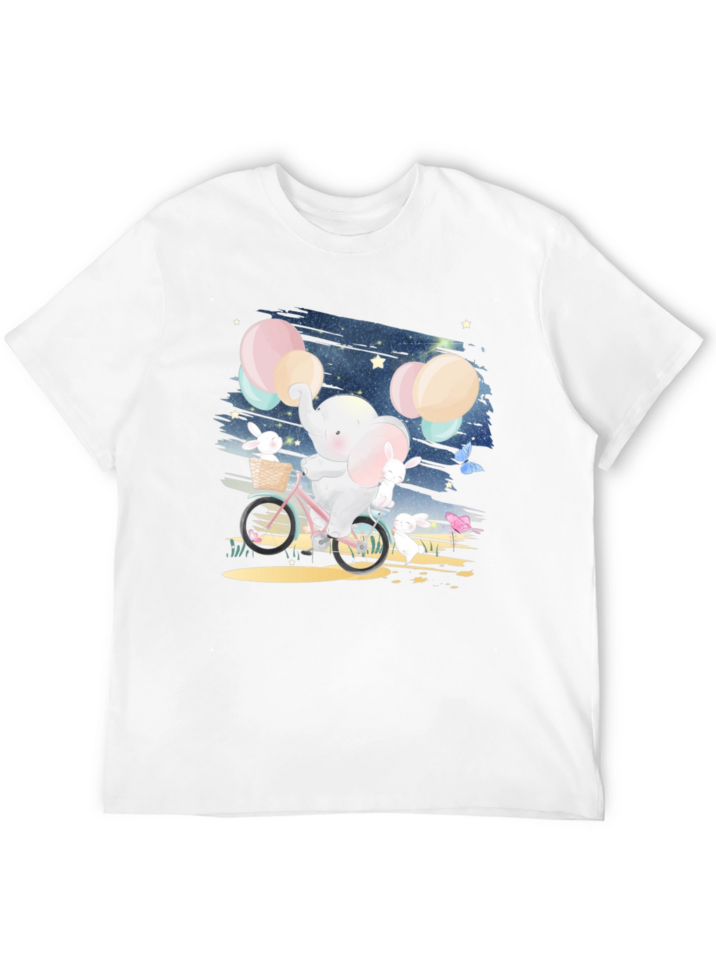 Elephant & Bunnies Bike Ride Graphic Tee