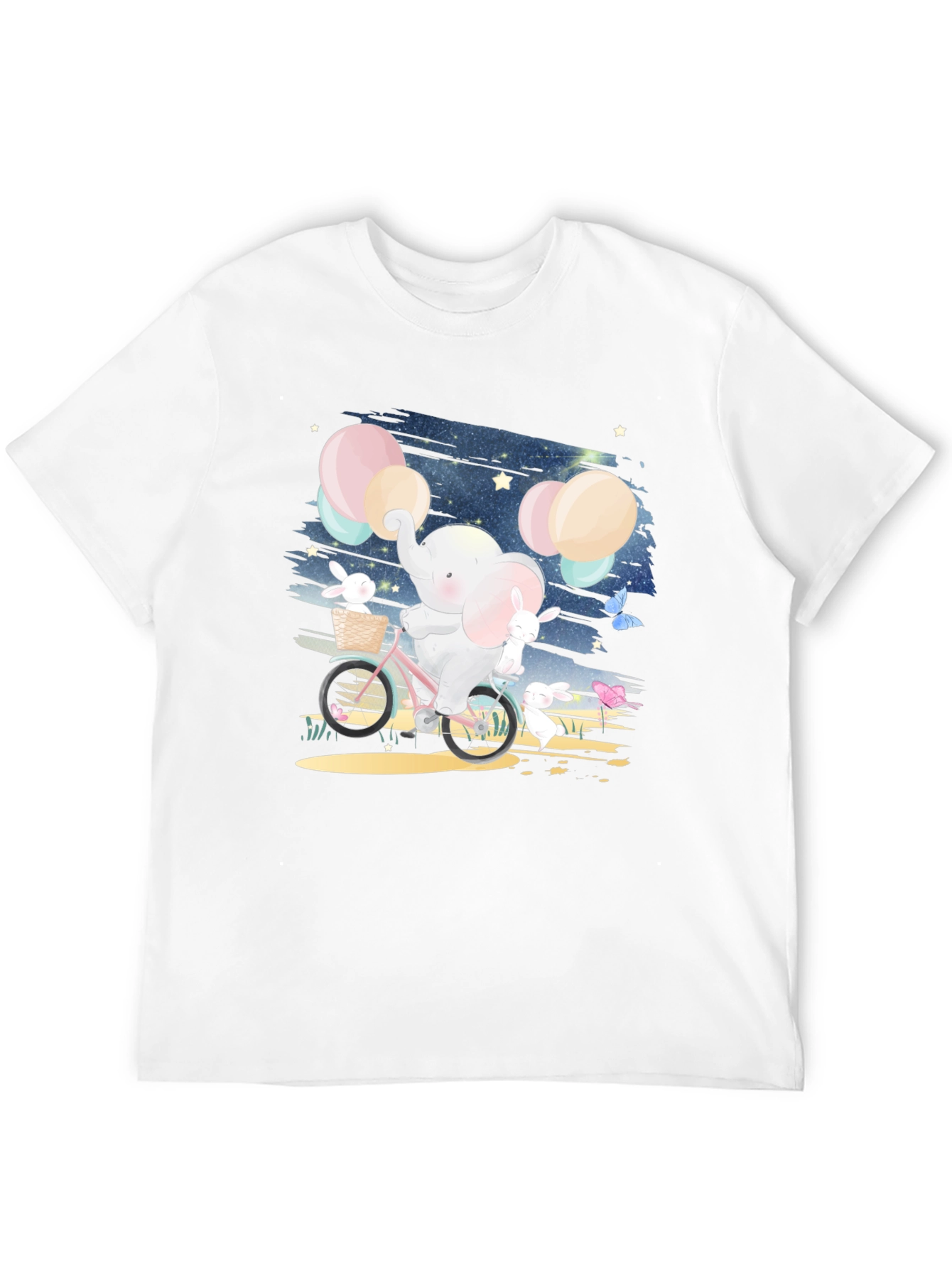 Elephant & Bunnies Bike Ride Graphic Tee