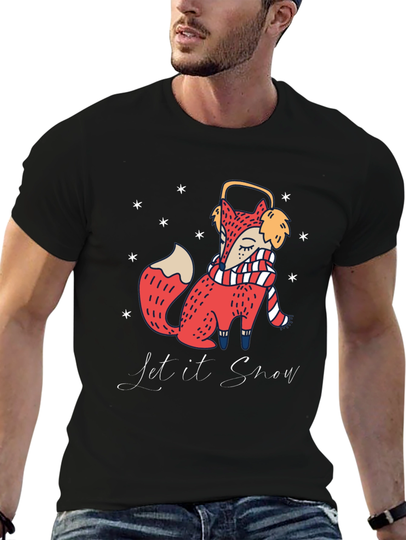 Festive Fox Let it Snow Graphic Tee