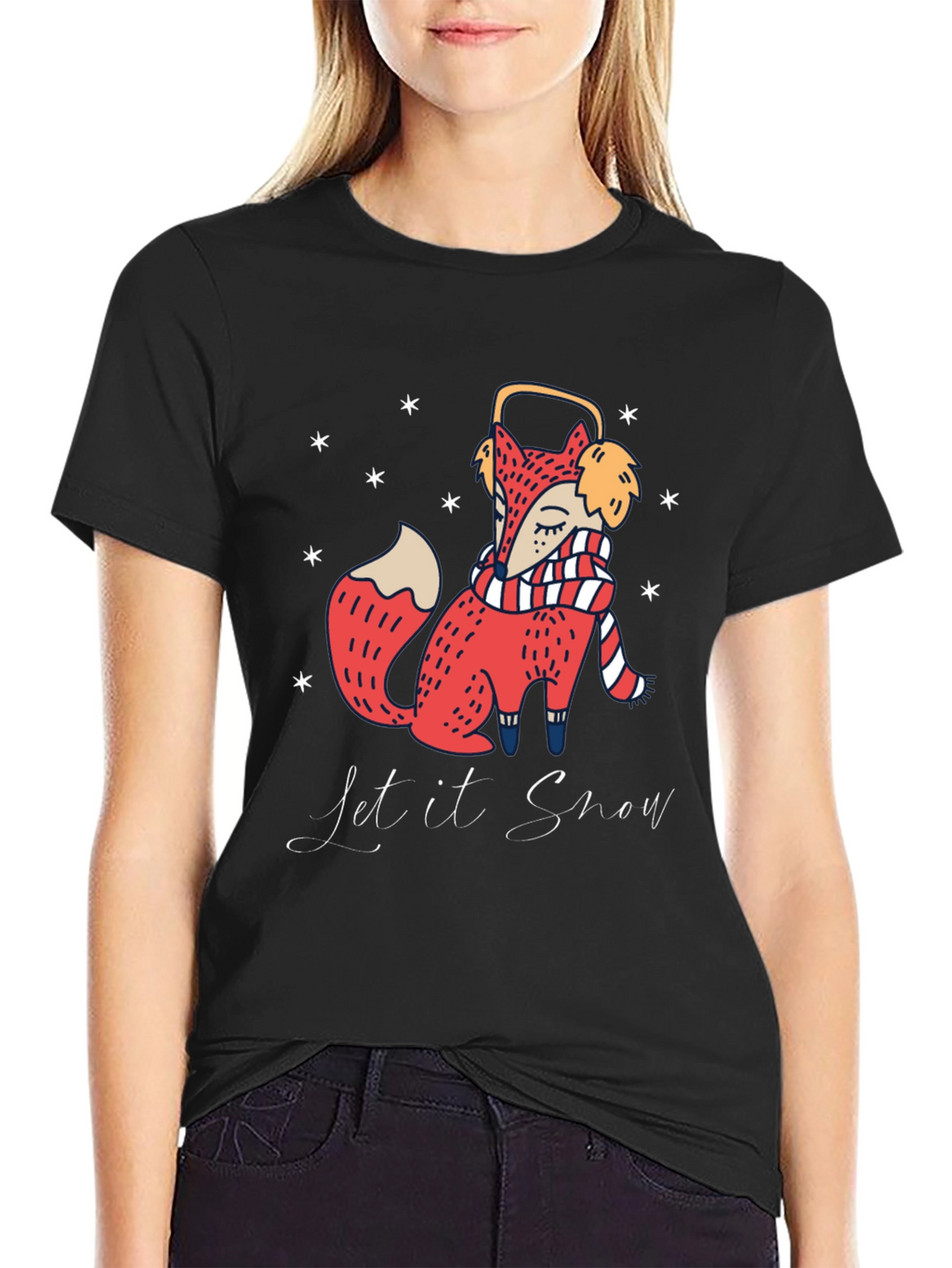 Festive Fox Let it Snow Graphic Tee