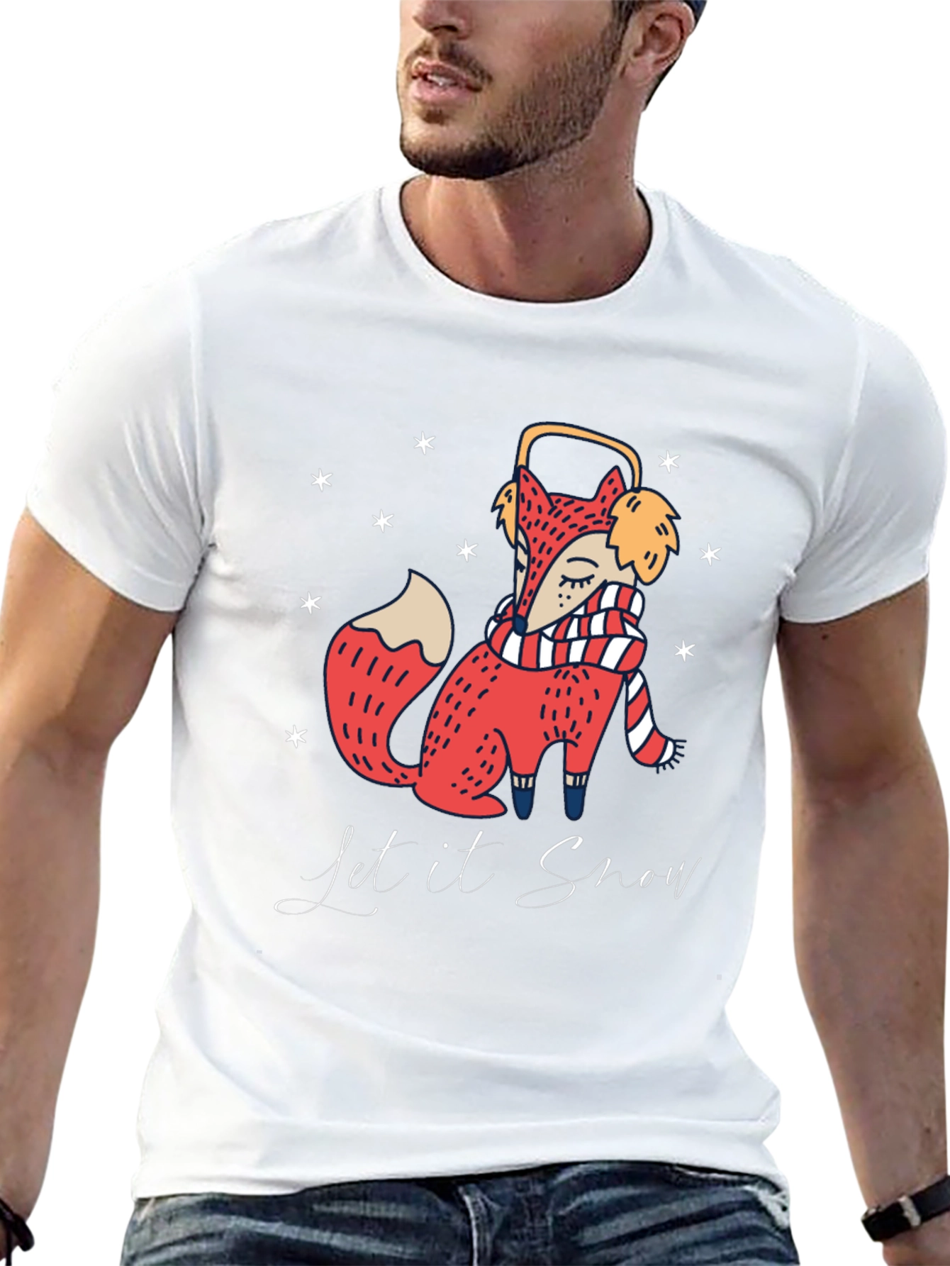Festive Fox Let it Snow Graphic Tee