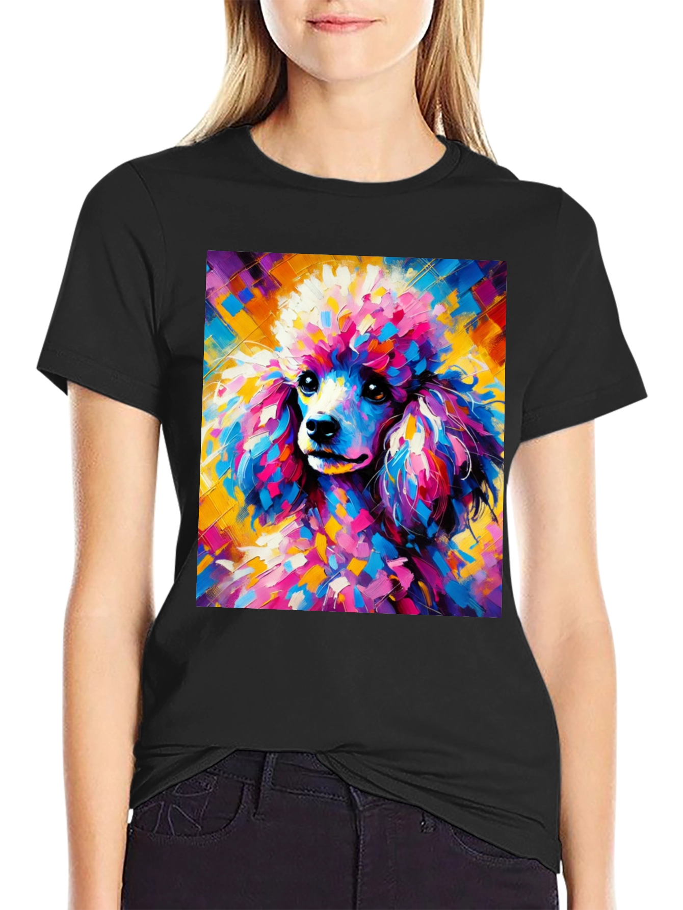 Colorful Poodle Art T-Shirt - Unique Graphic Tee