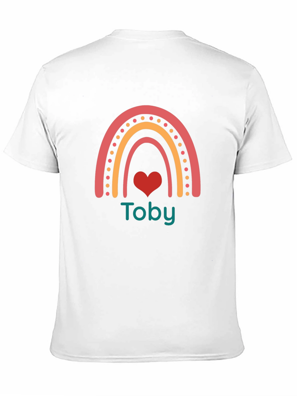 Personalized Toby Rainbow Heart T-Shirt