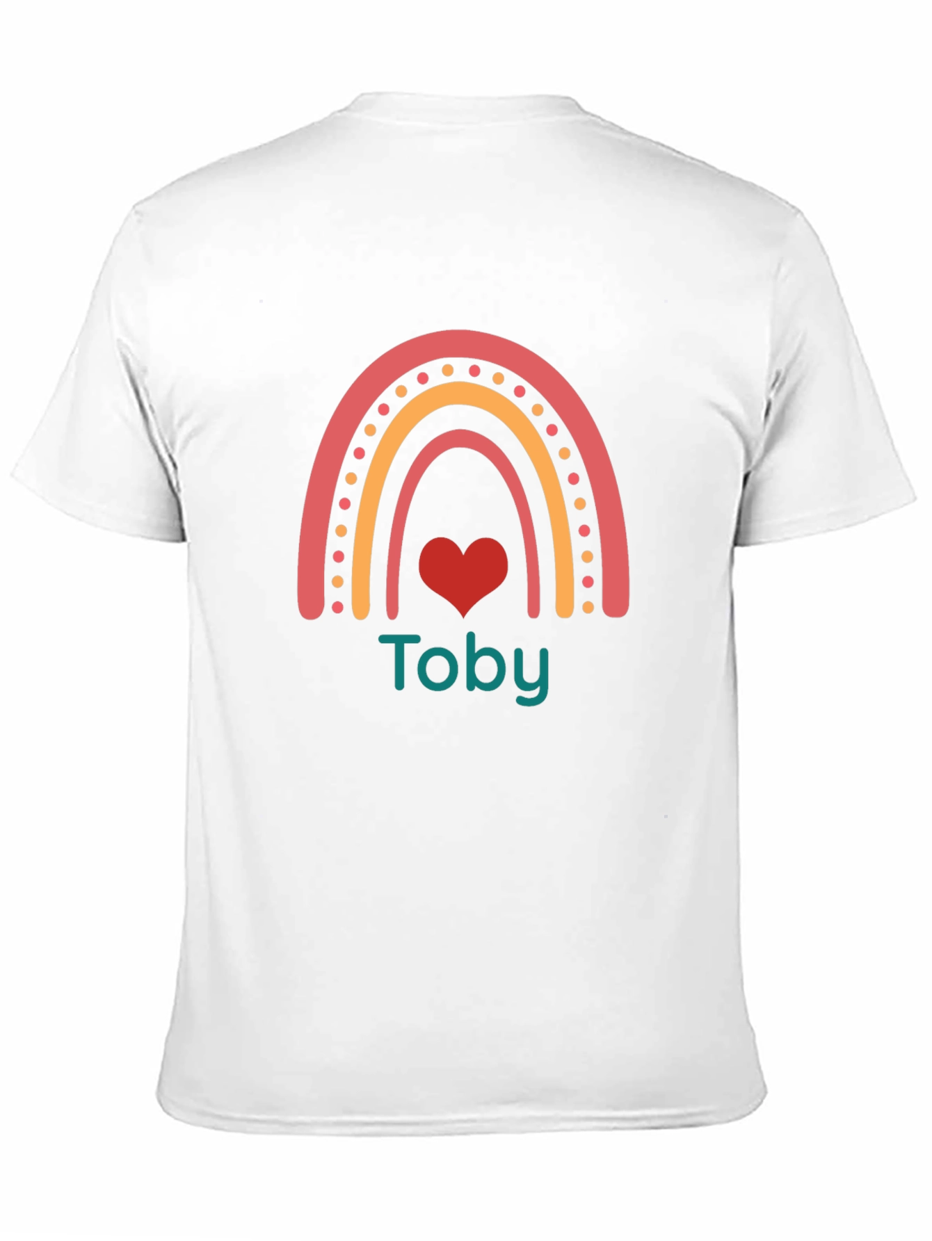 Personalized Toby Rainbow Heart T-Shirt