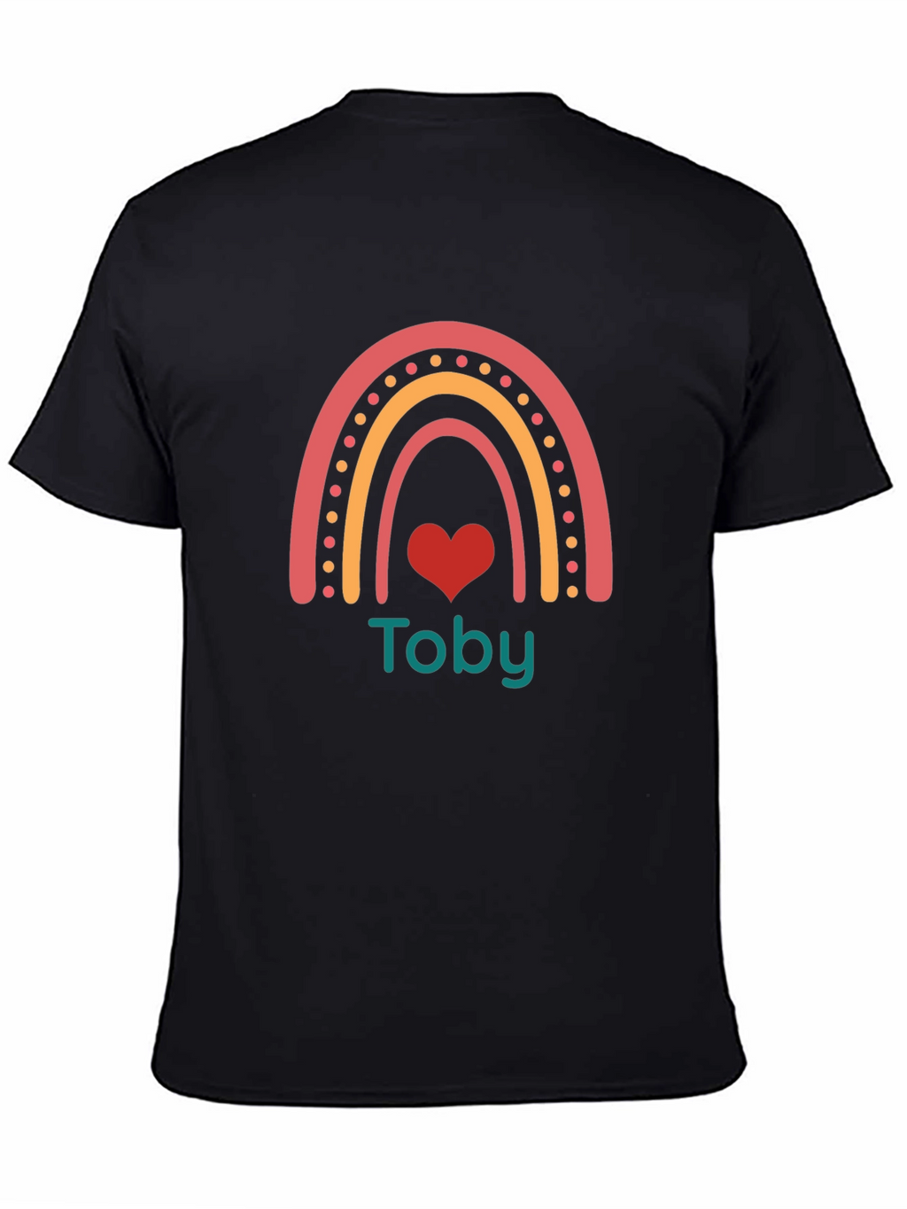 Personalized Toby Rainbow Heart T-Shirt