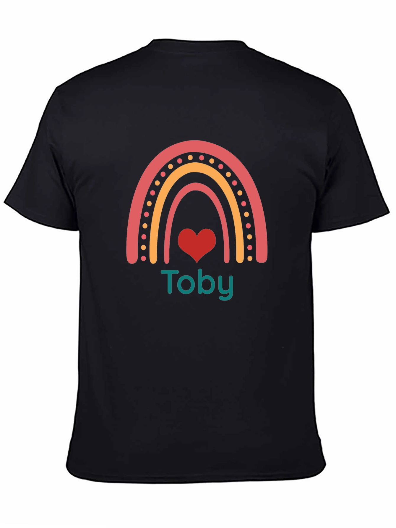 Personalized Toby Rainbow Heart T-Shirt