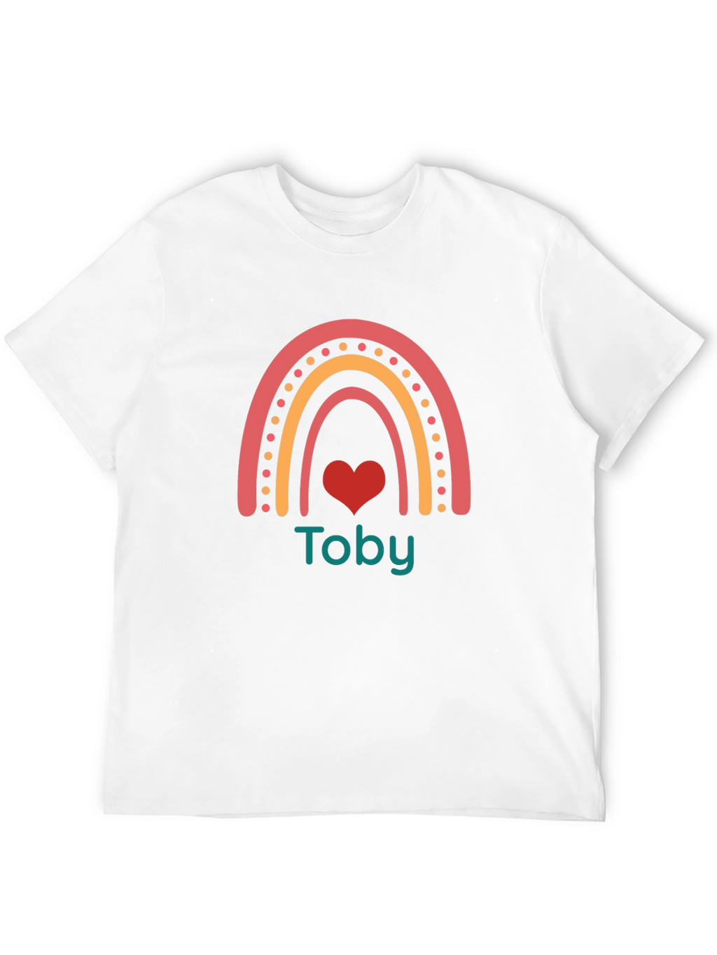 Personalized Toby Rainbow Heart T-Shirt