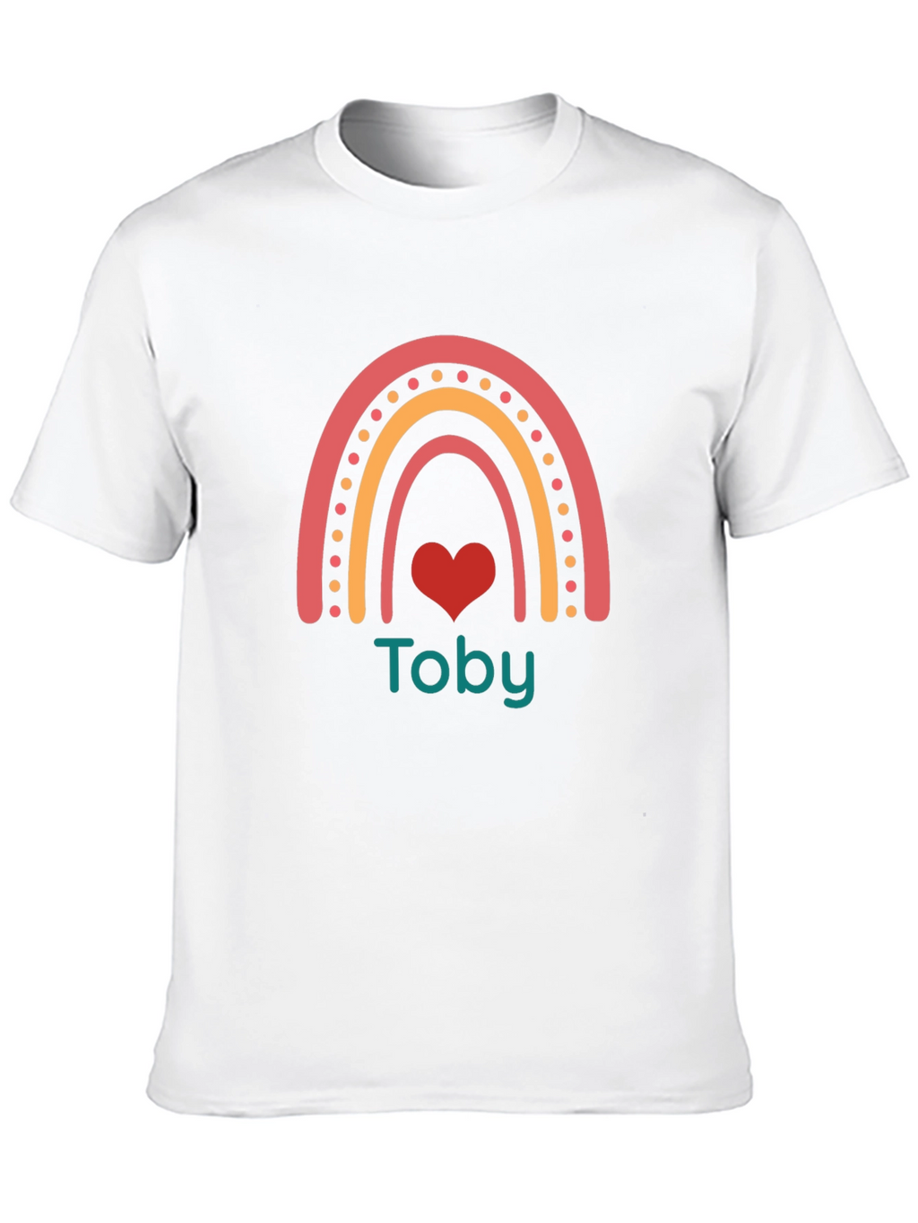 Personalized Toby Rainbow Heart T-Shirt