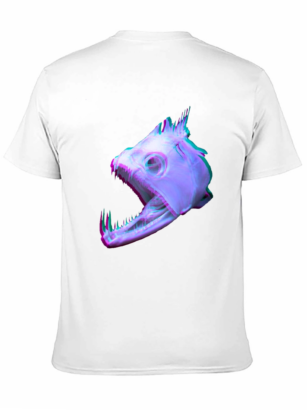Unique Fish Skull Graphic Print Black T-Shirt