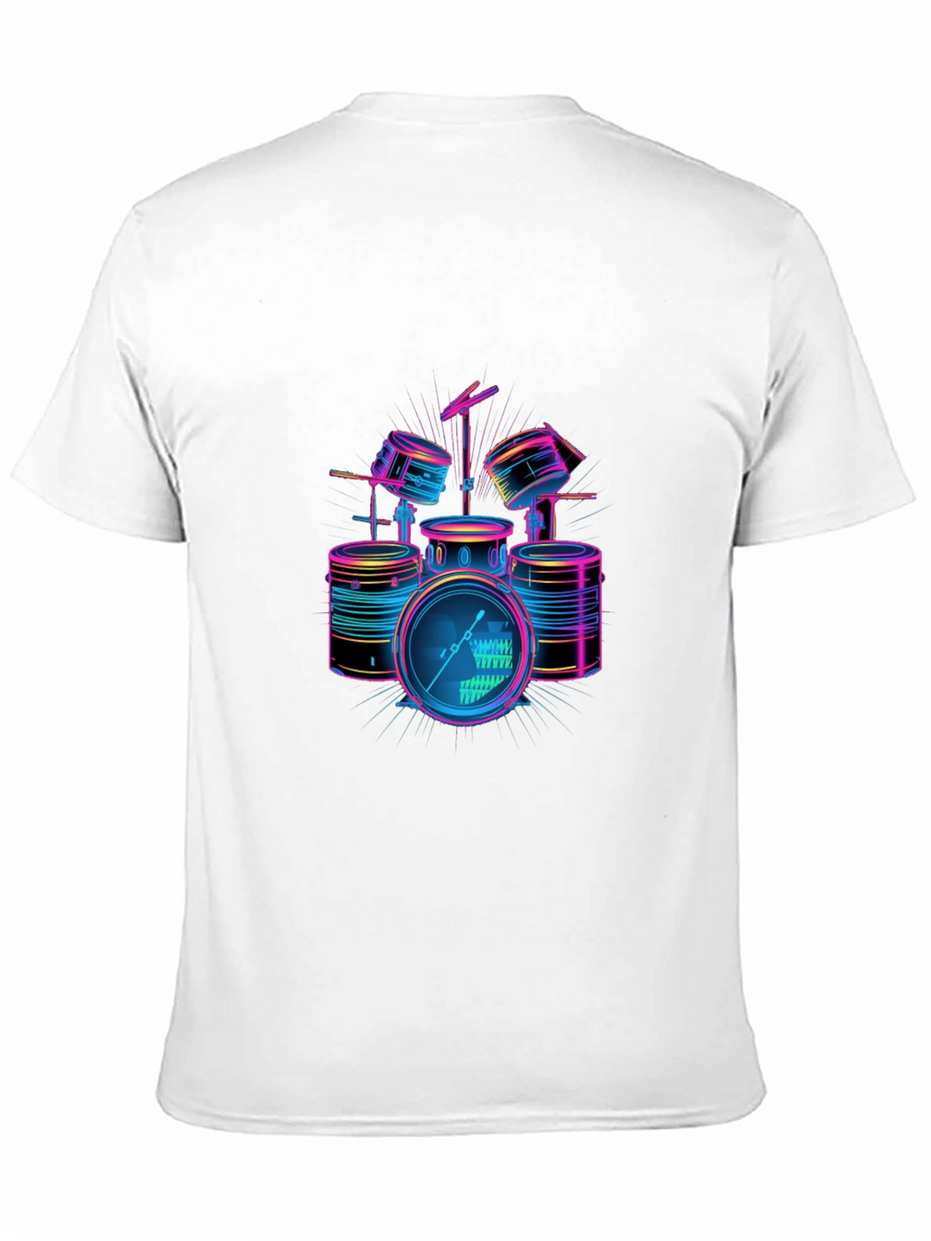 Neon Drum Set Graphic Black T-Shirt