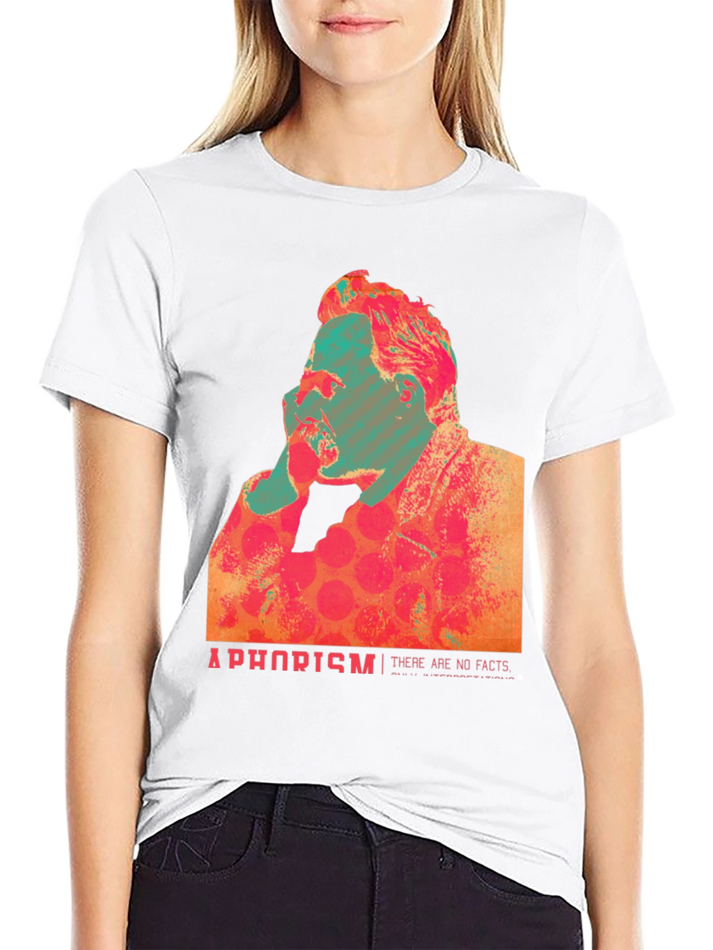 Abstract Nietzsche Quote Graphic T-Shirt