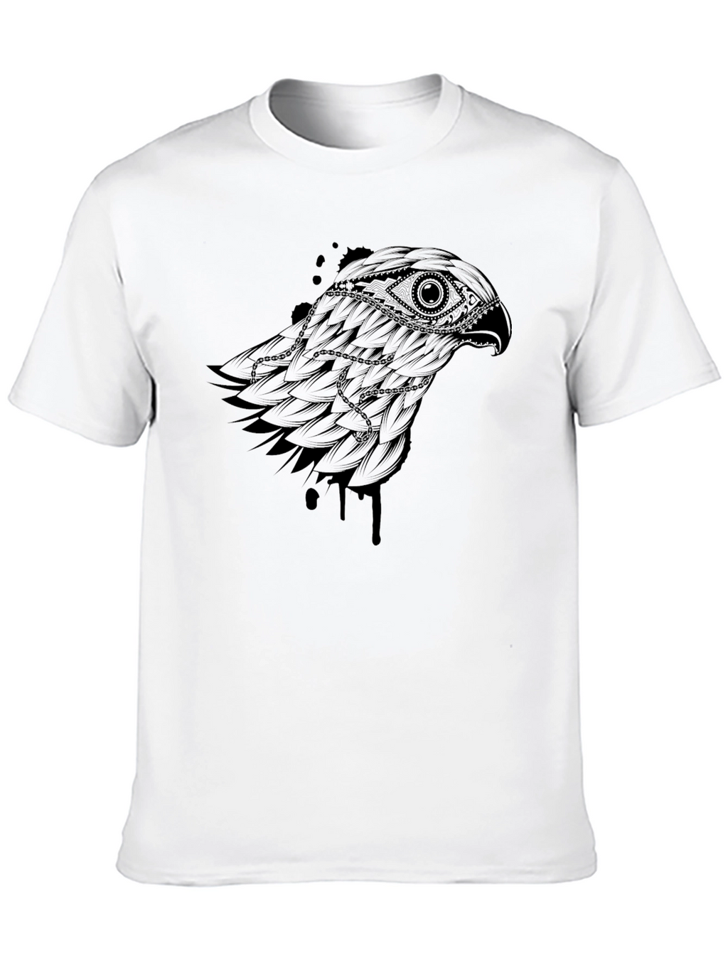 Mens Black Graphic Tee - Eagle Design