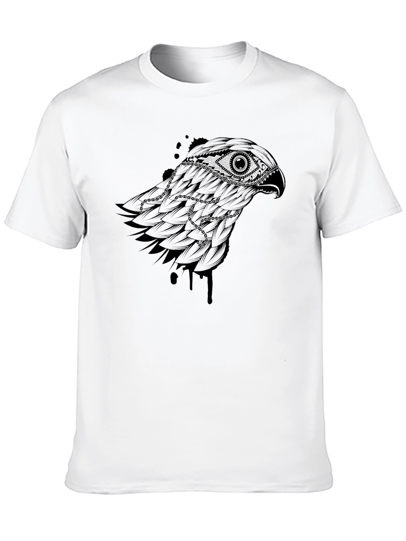 Mens Black Graphic Tee - Eagle Design