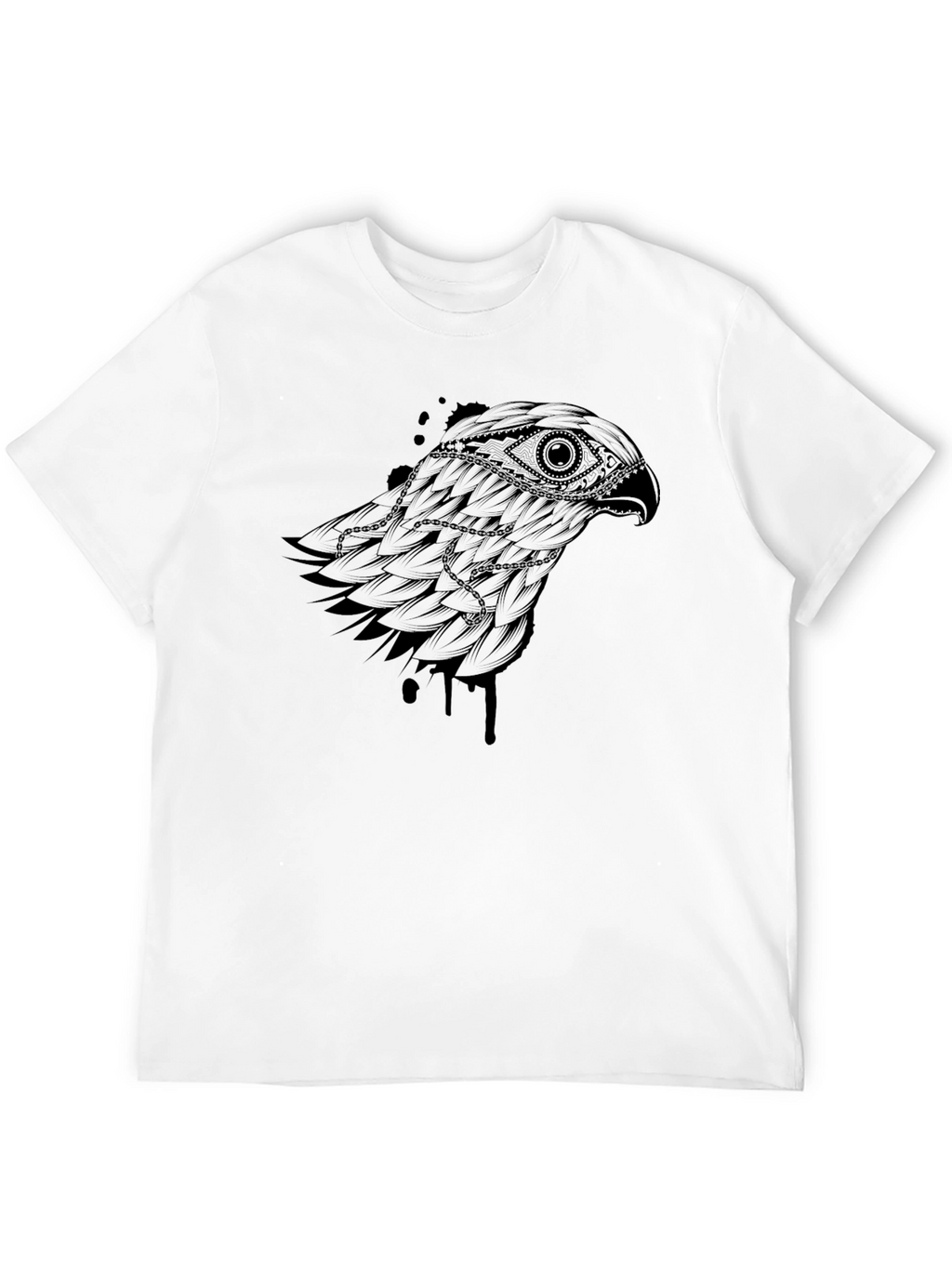 Mens Black Graphic Tee - Eagle Design