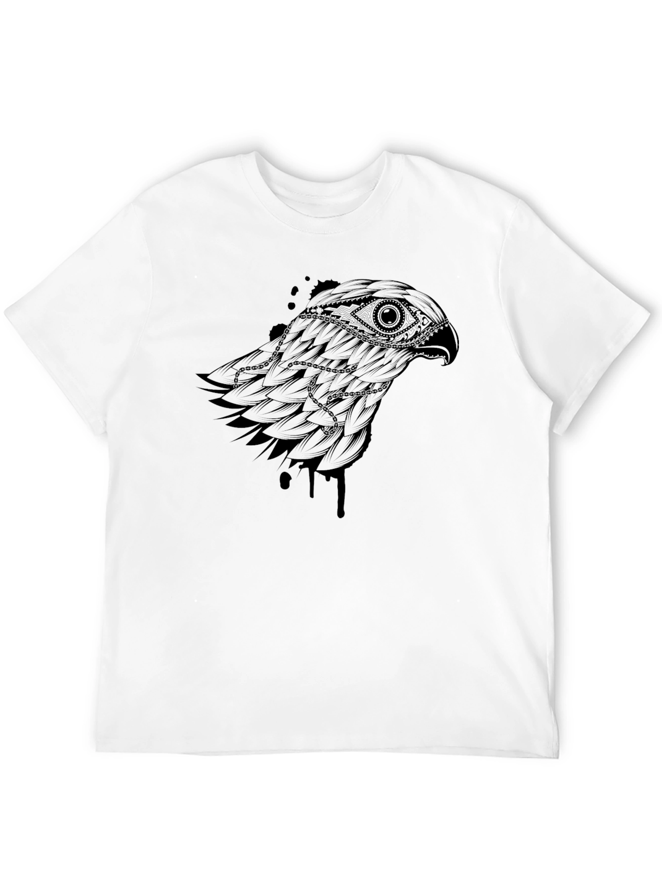 Mens Black Graphic Tee - Eagle Design