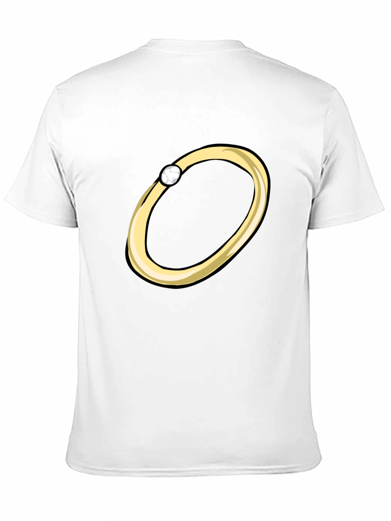 Cartoon Ring Graphic Tee - Stylish Black T-Shirt