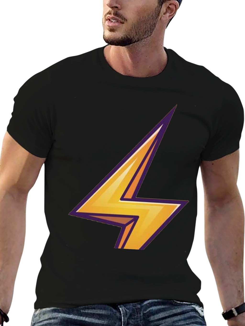 Lightning Bolt Graphic Tee - Black T-Shirt