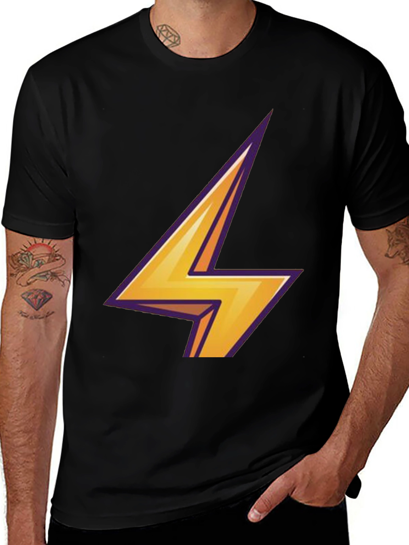 Lightning Bolt Graphic Tee - Black T-Shirt