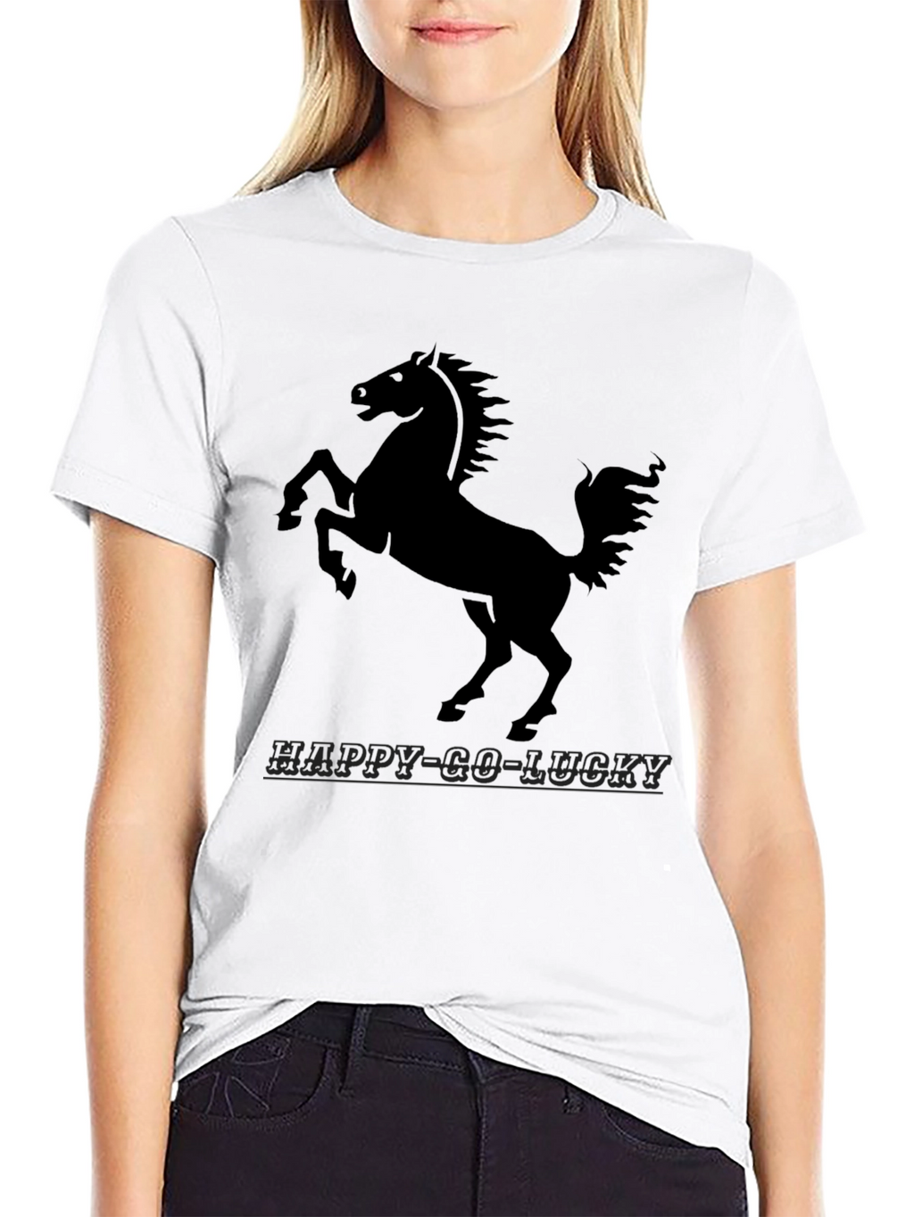 Black Horse Graphic Tee - Happy-Go-Lucky Style