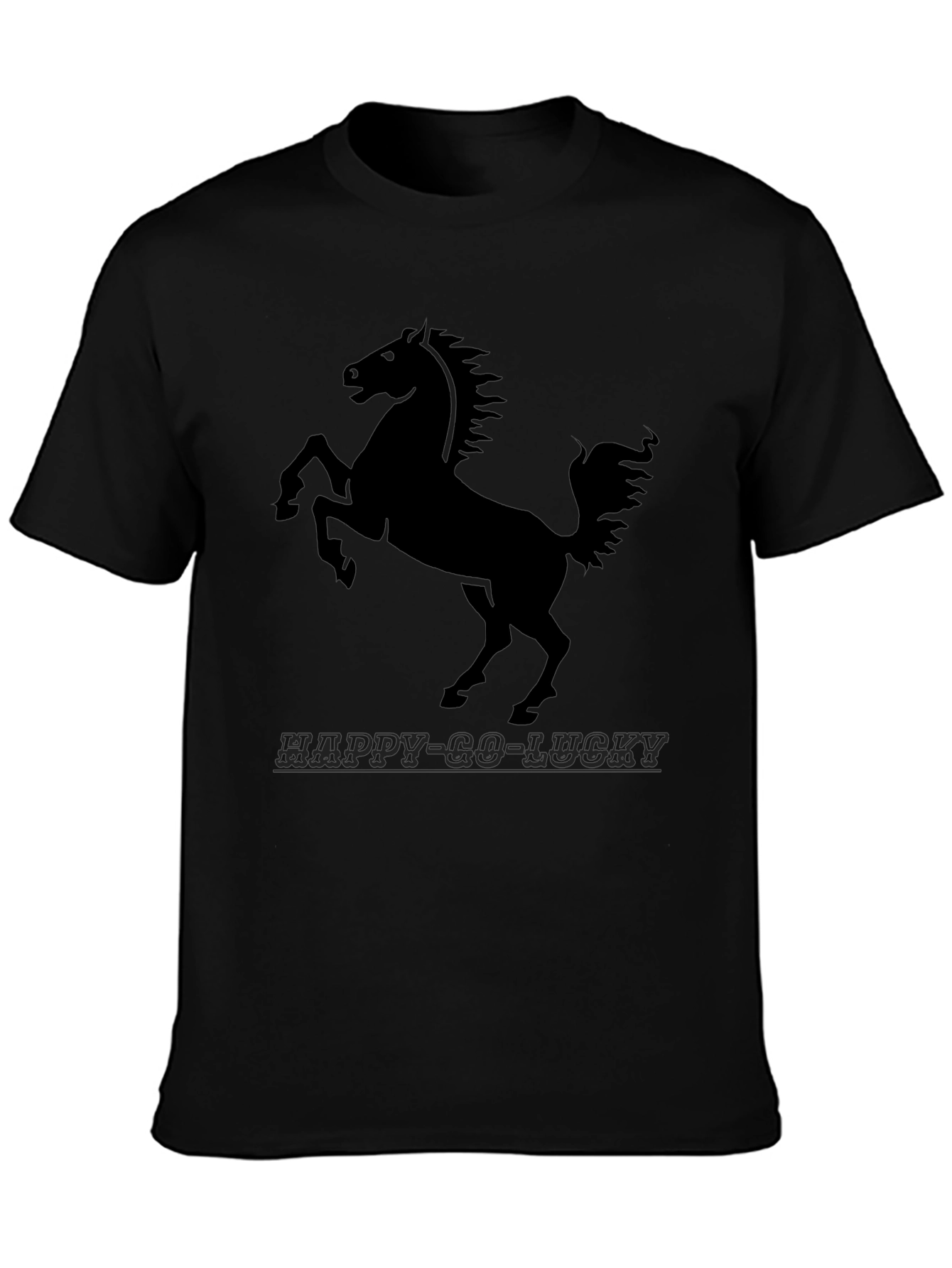Black Horse Graphic Tee - Happy-Go-Lucky Style