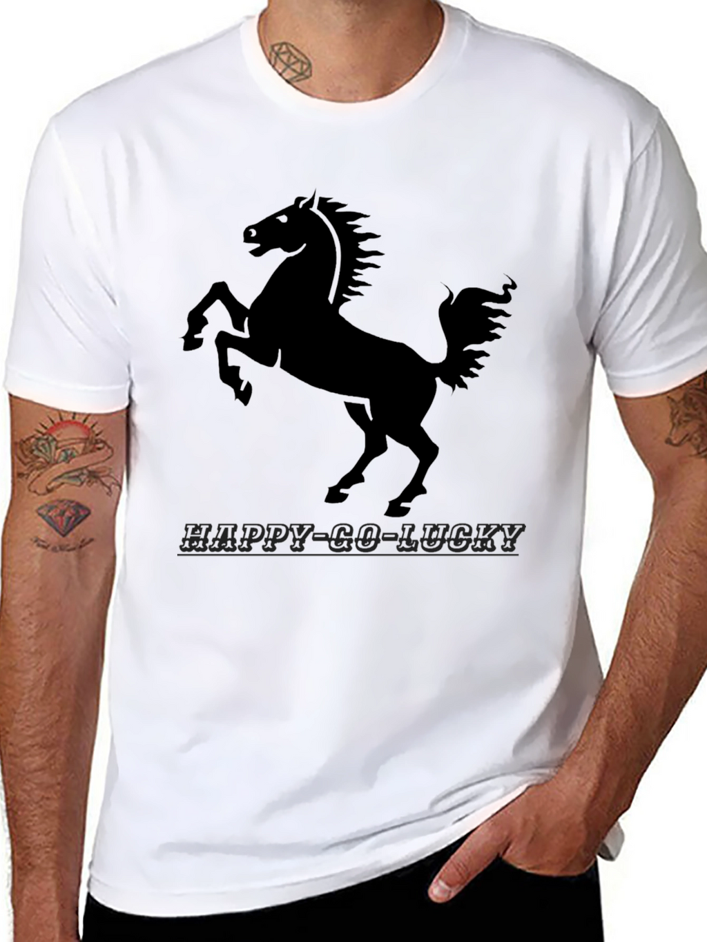 Black Horse Graphic Tee - Happy-Go-Lucky Style