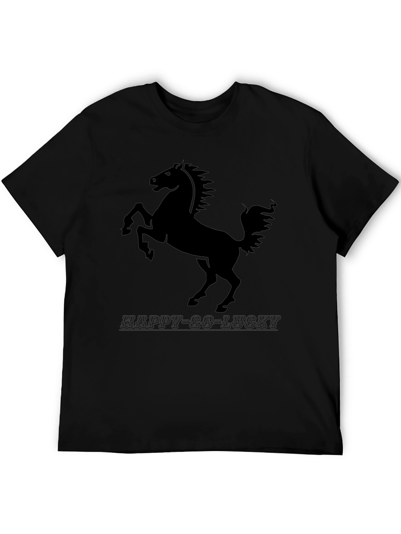 Black Horse Graphic Tee - Happy-Go-Lucky Style