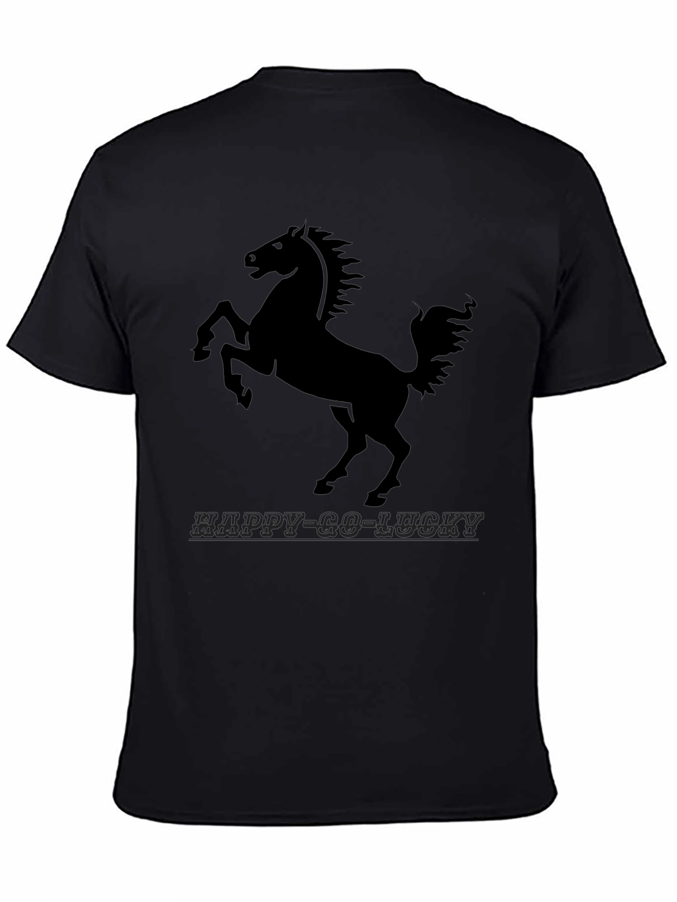 Black Horse Graphic Tee - Happy-Go-Lucky Style