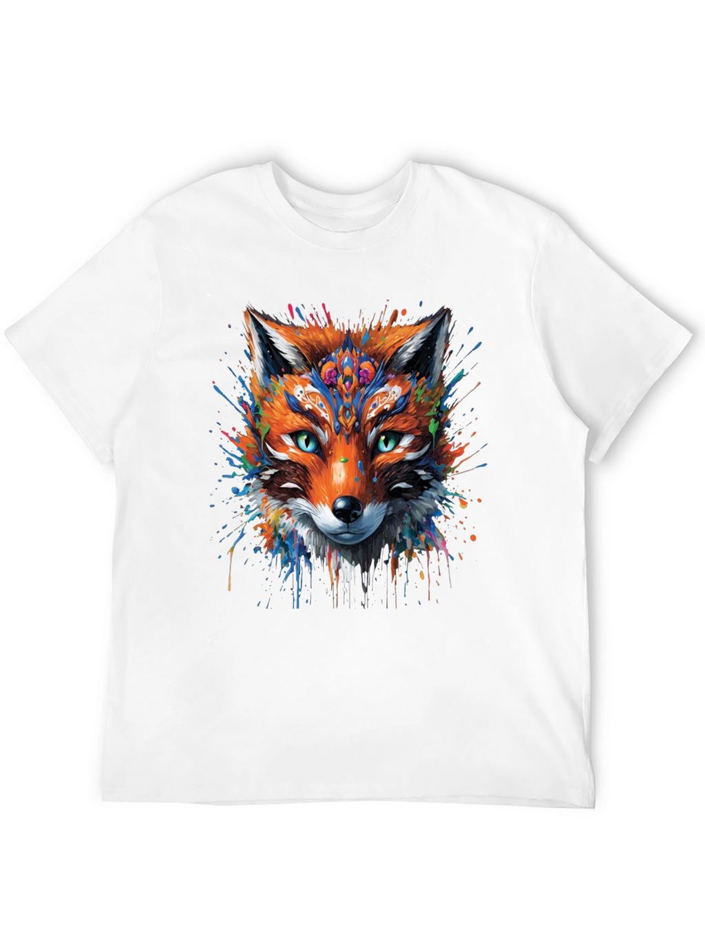 Abstract Fox Graphic Black T-Shirt
