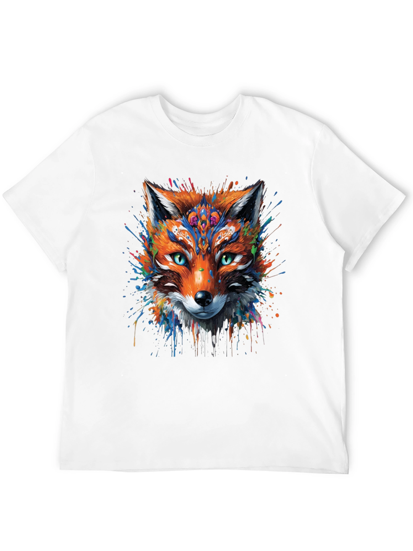 Abstract Fox Graphic Black T-Shirt