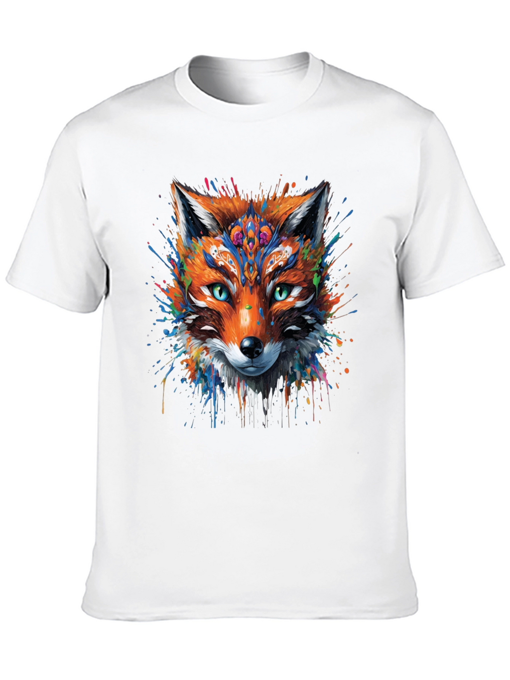 Abstract Fox Graphic Black T-Shirt