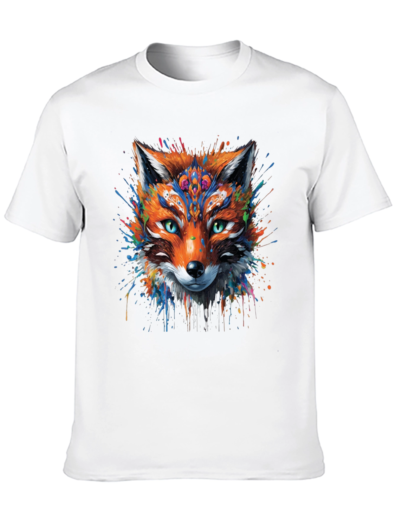 Abstract Fox Graphic Black T-Shirt