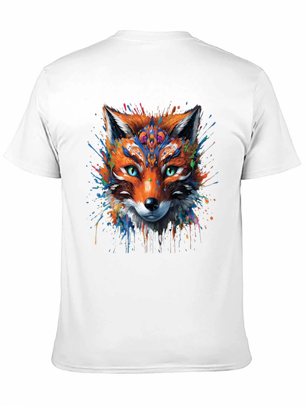 Abstract Fox Graphic Black T-Shirt