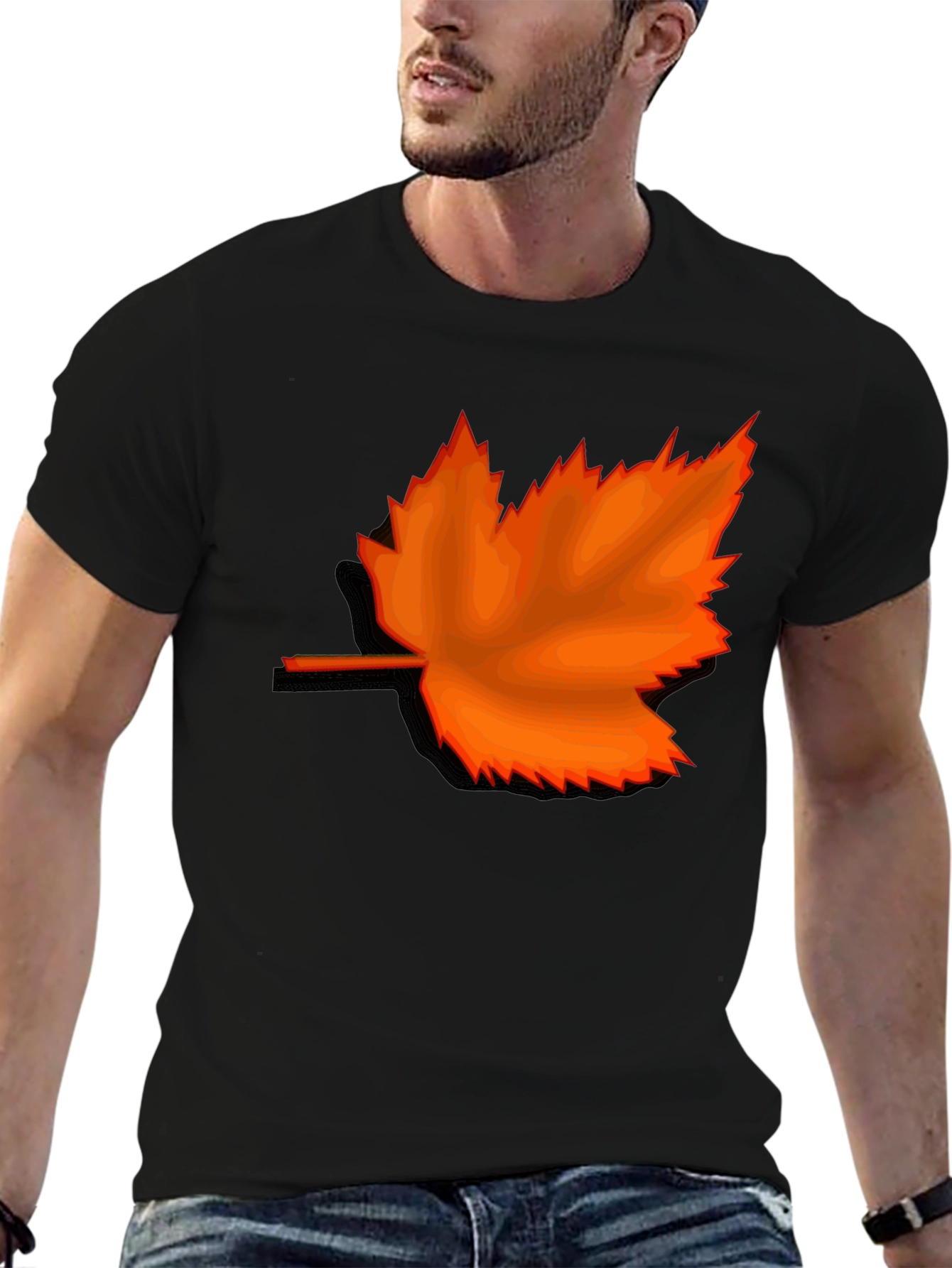 Autumn Maple Leaf Graphic Tee - Stylish Casual Wear