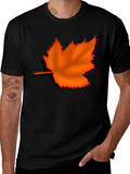 Autumn Maple Leaf Graphic Tee - Stylish Casual Wear
