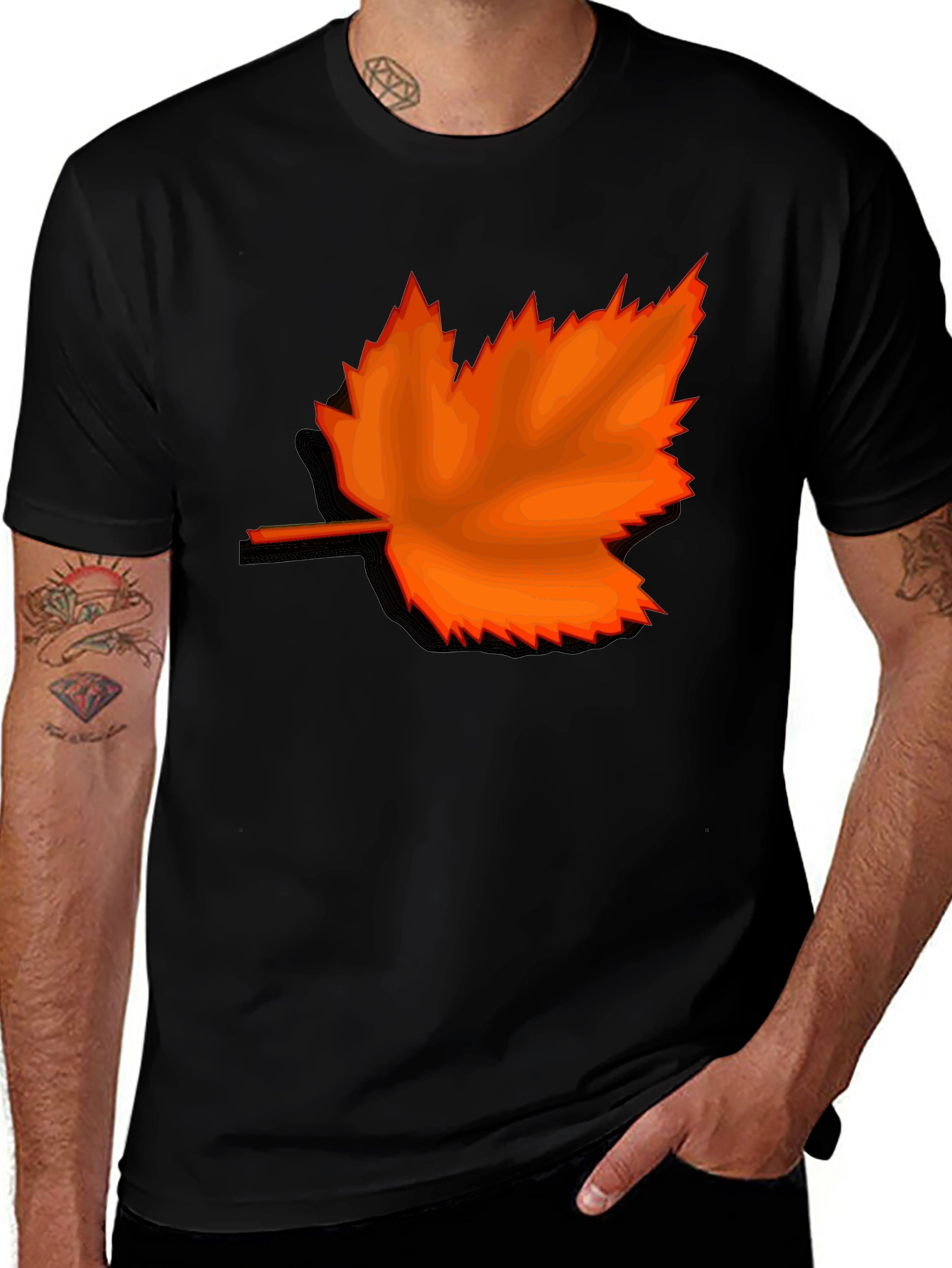 Autumn Maple Leaf Graphic Tee - Stylish Casual Wear