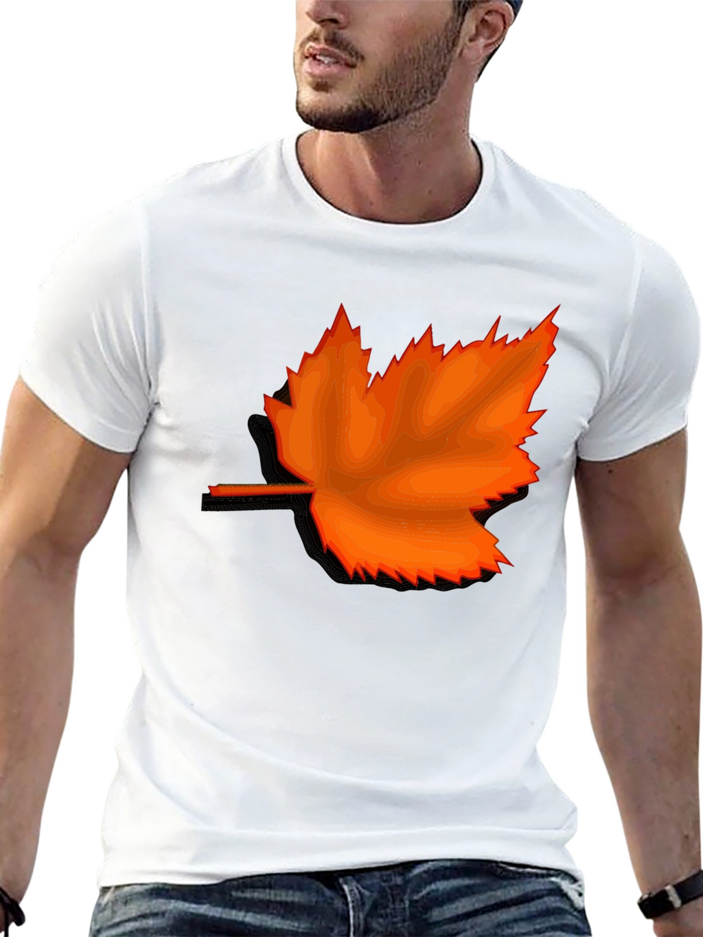 Autumn Maple Leaf Graphic Tee - Stylish Casual Wear