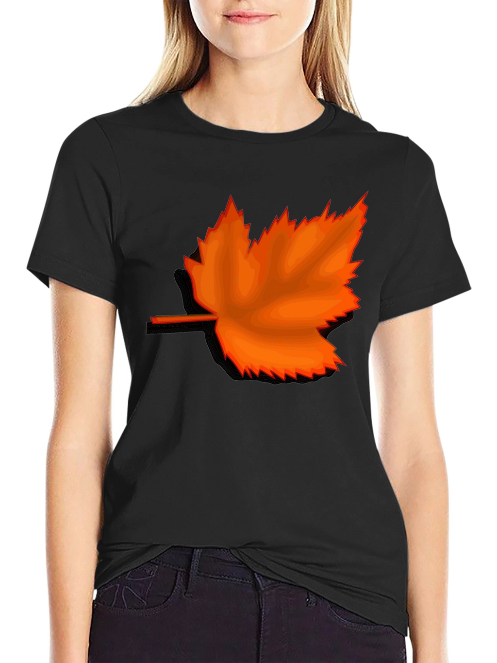 Autumn Maple Leaf Graphic Tee - Stylish Casual Wear