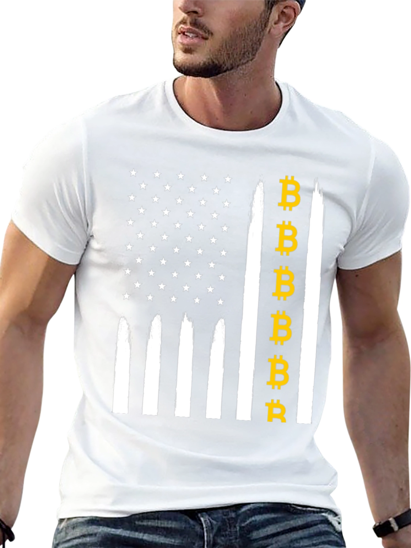 Bitcoin USA Flag Graphic Tee